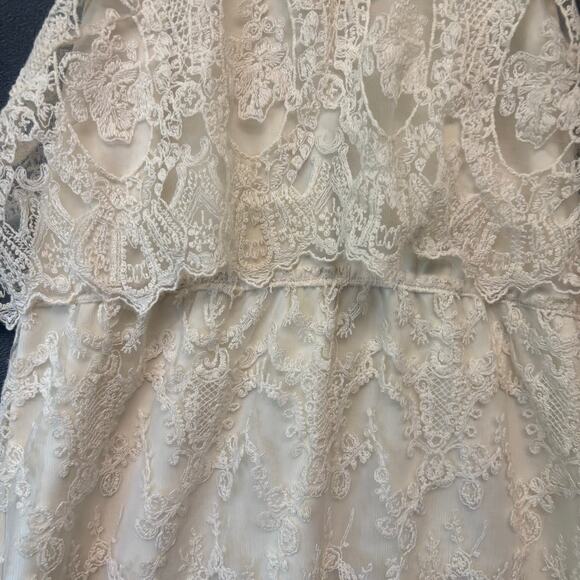 ASTR Dress Crochet Lace Dainty Fairy Whimsical Mesh Tiered Maxi Cottage Ethereal - Picture 10 of 15